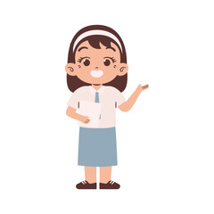 Indonesian high school student. Education concept illustration