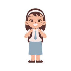 Indonesian high school student. Education concept illustration