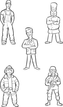 whiteboard drawing standing professional people - PNG image with transparent background