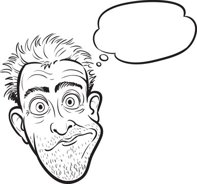 whiteboard drawing surprised crazy man - PNG image with transparent background