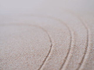 Zen Garden Calm Symbols Nature,Line Pattern Texture Japan on Sand Beach Background,Design Buddhism Spa Meditation,Desert Balance Abstract.Concept for Wellness Spirituality Spirit Mandala Relax.
