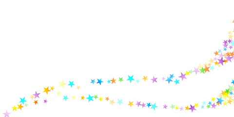 Rainbow Festive Confetti. Carnival Star Falling.