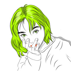 anime illustration images with characteristic line art designs and colorful colors