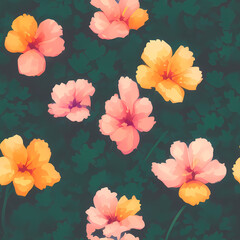 Seamless Floral Pattern Design. Flower Repeat Pattern for textile design, wallpaper, fabric, surface pattern designs