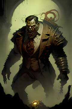 Metamorphosis Necronomicon Frankenstein Zombie. Generative AI