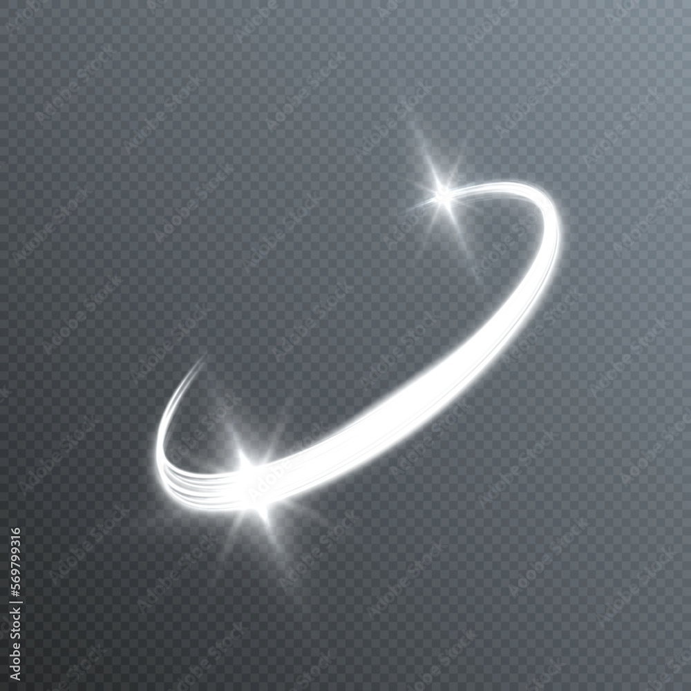 Aufkleber Luminous ring with bright illumination. Round abstract frame with glitter, advertising and design element. Vector illustration.	
