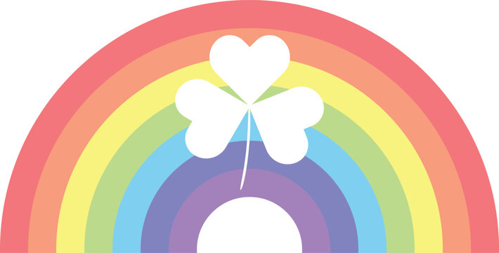 rainbow with clover vector image st patricks day