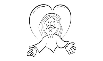 Scripture Illustration for Tattoo design. The message of the Gospel of Jesus Christ. Bible lesson for kids