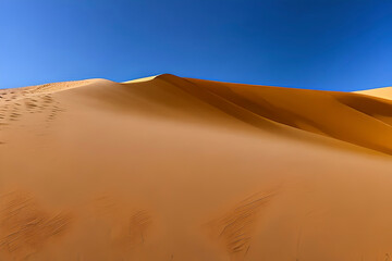 Fototapeta na wymiar AI generated image of sand dunes in the desert formed by wind movement