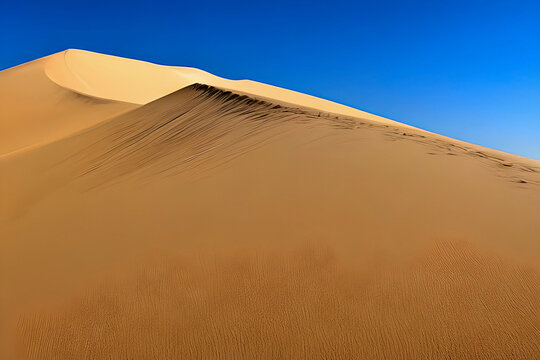 AI generated image of sand dunes in the desert formed by wind movement