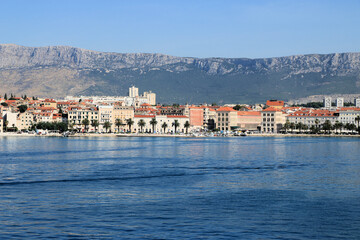 Fototapeta na wymiar view taken from the boat, Split, Croatie