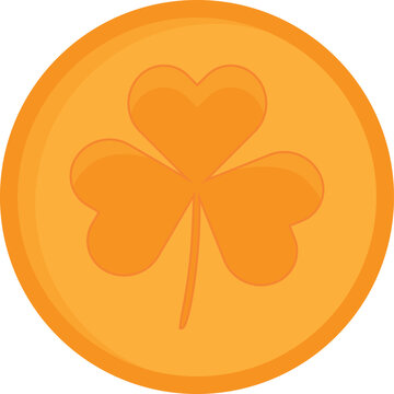 st patricks day icon three leaf clover coin vector image
