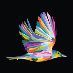 colorful bird pop art portrait