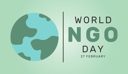 Vector illustration of World NGO Day. The day is dedicated to recognizing, celebrating, and honoring all non-governmental and non-profit organizations
