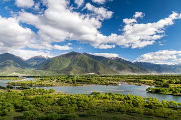 Niyang River landscape in Nyingchi city Tibet Autonomous Region, China.