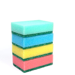 Bunte Sp&uuml;lschw&auml;mme vor wei&szlig;em Hintergrund