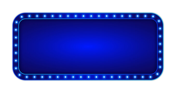 Retro billboard box shape with neon light