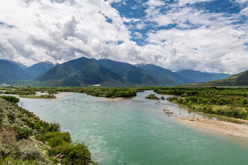 Niyang River landscape in Nyingchi city Tibet Autonomous Region, China.
