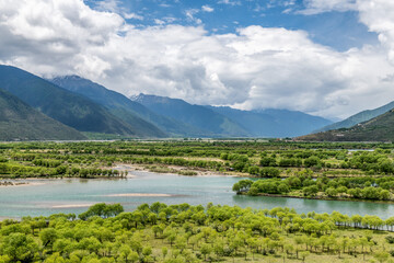 Niyang River landscape in Nyingchi city Tibet Autonomous Region, China.
