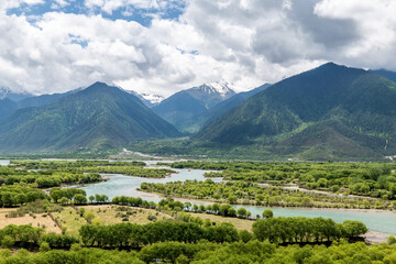 Niyang River landscape in Nyingchi city Tibet Autonomous Region, China.