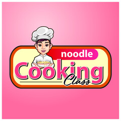 Vector illustration, Noodle cooking class symbol