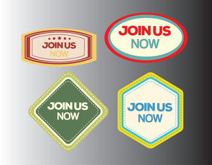 Join Us now vector, Label 