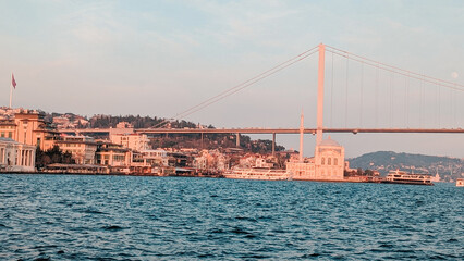 Ortakoy Mosque (as known as the Grand Mecidiye Mosque) on the Bosphorus in Istanbul.