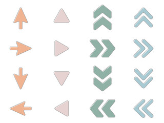 くすみカラーの抜け感のある矢印セット