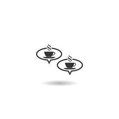 Coffee chat break logo with shadow