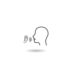 Two Man Talk Silhouette Icon with shadow