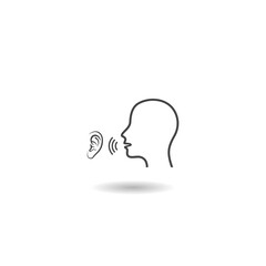 Two Man Talk Silhouette Icon with shadow