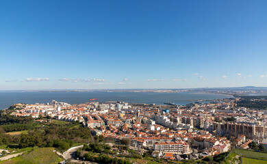 Aerial view of the Almada city  - Portugal