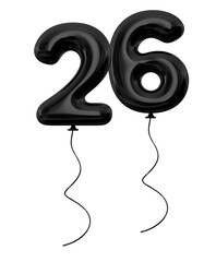 26 Balloon Black Number 