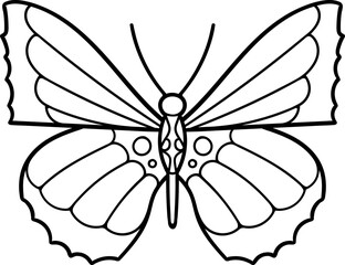 Butterfly line art illustration. Vector illustration. Coloring.
