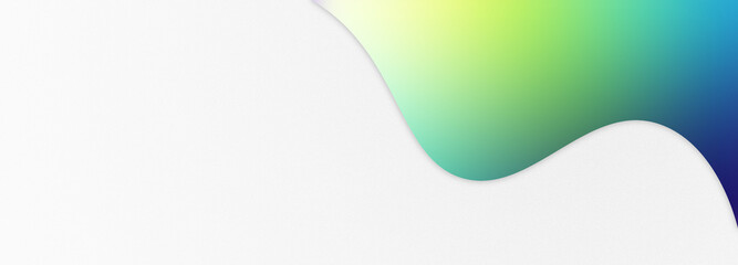 Abstract geometrical white and gradient digital web horizontal banner design template blank with place for text . Wavy liquid green blue shapes.