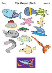Obraz premium set of fish icons
