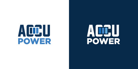 Unique and powerful accu power logo design