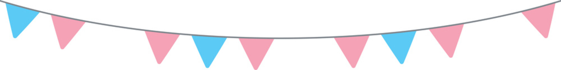Transgender flag triangle party buntings. LGBTQIA+ concept. Flat design illustration.