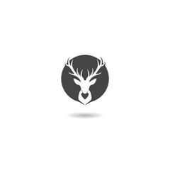 Deer head Design Element icon with shadow