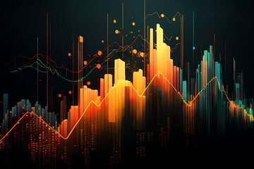 Stock Values Rising and Falling, Generative AI, 3:2 Ratio, Desktop Wallpaper
