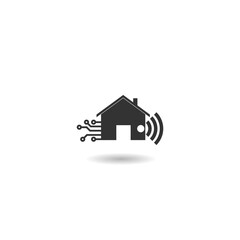 Smart house icon with shadow