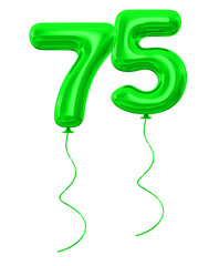 75 Green Balloon Number