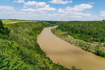 Dominican Republic. View of the river valley of the Chavon River.