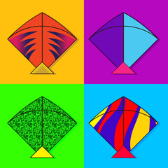 set of kites vector