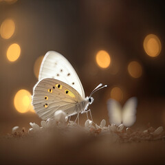 Beautiful white Butterfly, -AI Generative