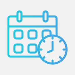 Timetable icon in gradient style, use for website mobile app presentation