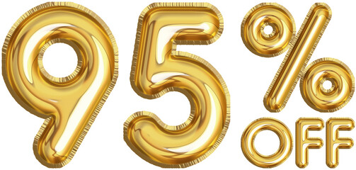 Golden balloon 95 Percent off Discount label © xiaolinshiart