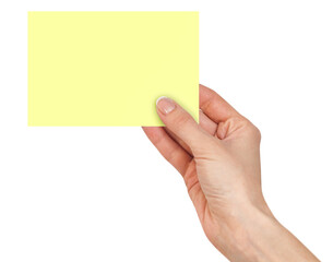 Women's fingers holding a blank business card background. png transparent
