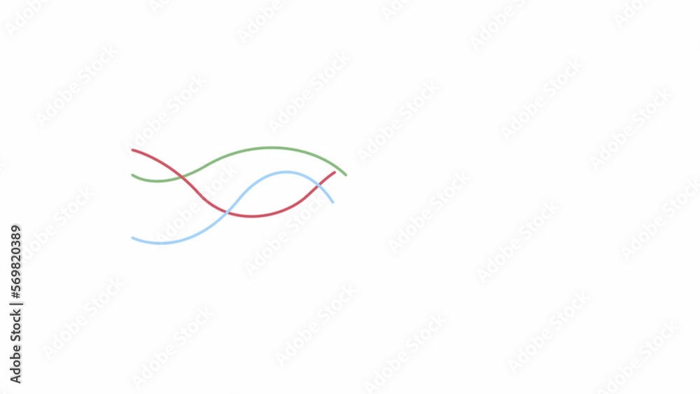 Poster animated spline charts. showing changes over time. data visualization. flat cartoon style element 4k