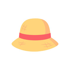 Beach hat for protection from the sun by the sea during the summer.